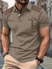 Casual Men's Short Sleeve Polo Shirt with Jesus Cross Print, Stylish Daily Wear Top