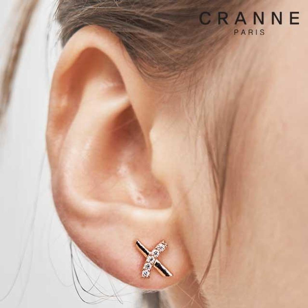[CRANNE] 14K X-Line Earrings C24EB326