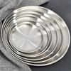 8 Pack Brushed Stainless Steel Plates, Round Kitchen Metal Dish Plates, Camping Serving Plates for BBQ, Snack, Salad, Appetizer, Fruit, Cookies