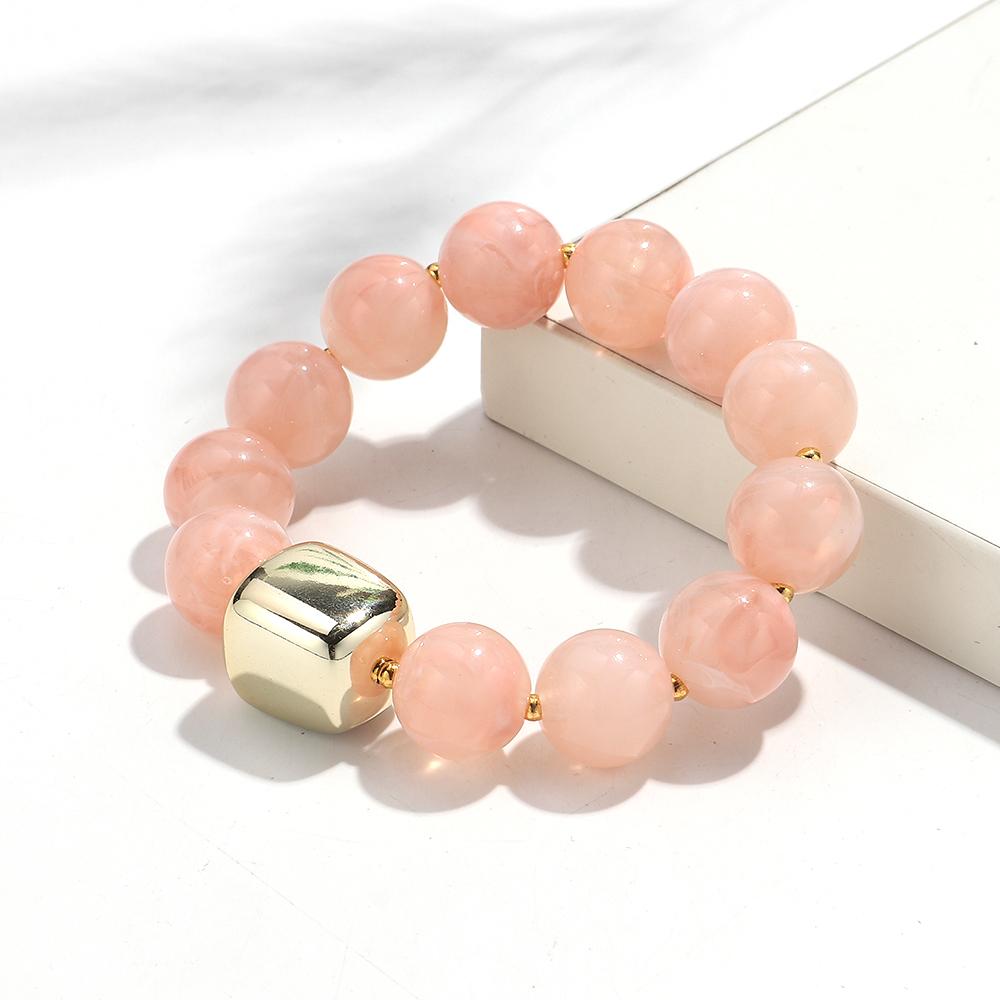 Colorful Acrylic Chunky Irregular Square Beaded Bracelet for Women Trendy Imitation Stone Resin Bracelets Fashion Jewelry Gifts