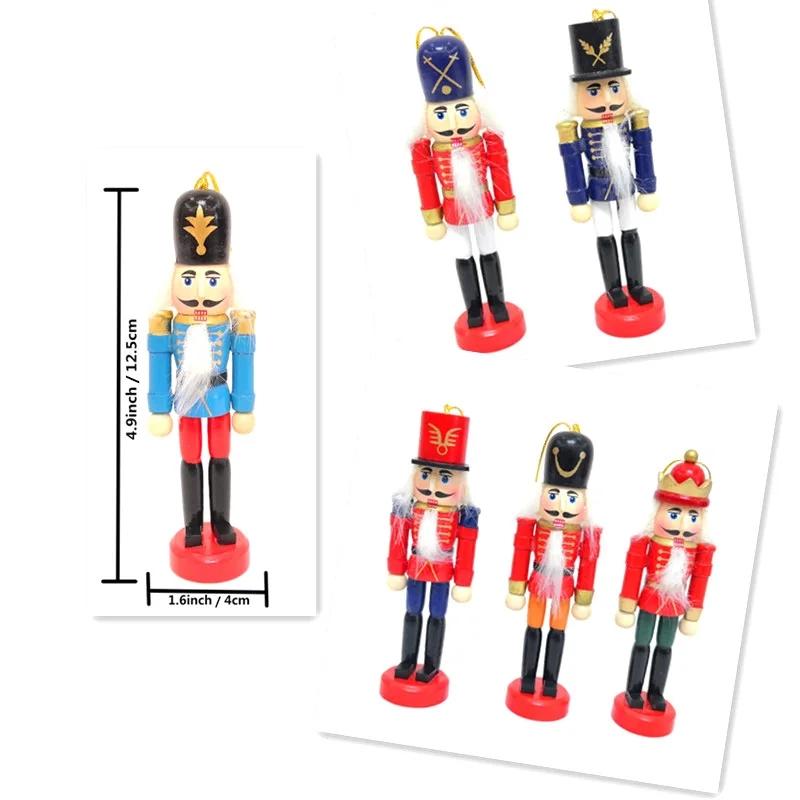 12cm Nutcracker Puppet Ornaments Desktop Decoration Cartoons Walnuts Soldiers Band Dolls Nutcracker Miniatures