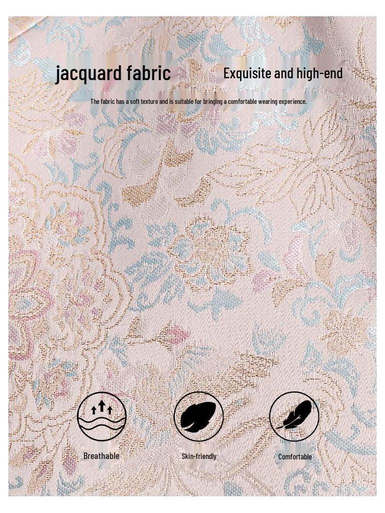 Ke Bei Er Women's New Chinese Style Jacquard Reversible PU Jacket