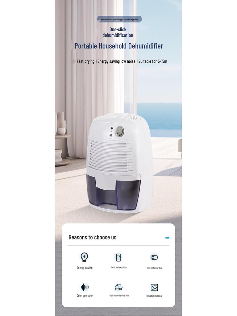 Compact Dehumidifier for Office, Bedroom, and Wardrobe