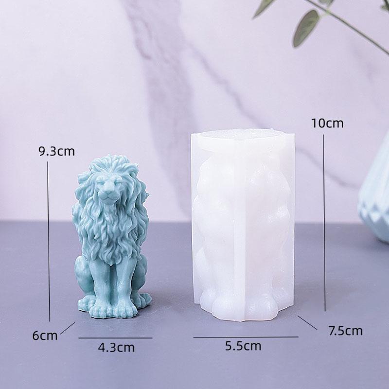 Lion Shape Silicone Mold 3D Simulation Lion Animal Abstract Plaster Candle Mould Resin Making Tool DIY Chocolate Mold Home Decor