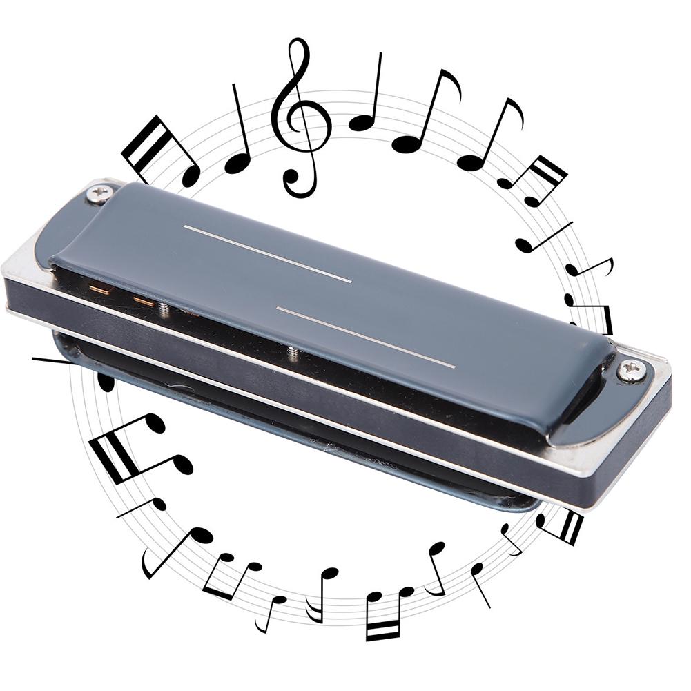 10-Loch Mundharmonika Blues E-Dur Harp Wind Musikinstrument Anfängerübung KS-10BHSchwarz