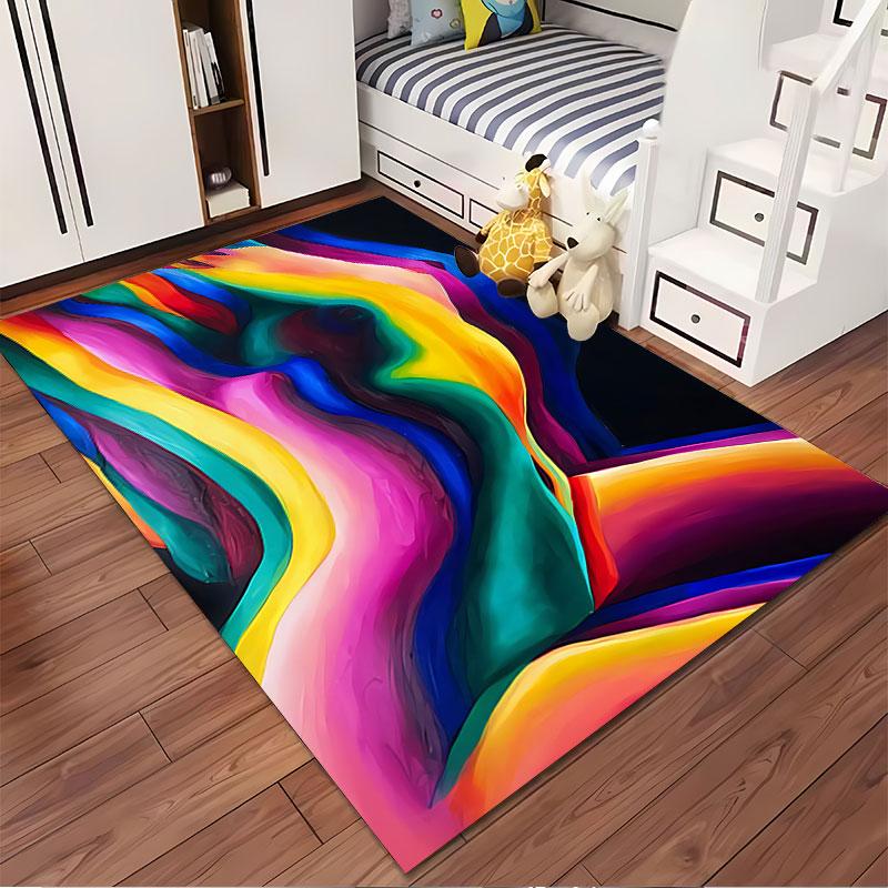 Colorful Abstract Female Silhouette suitable as a non-slip mat for the living room or bedroom sofa