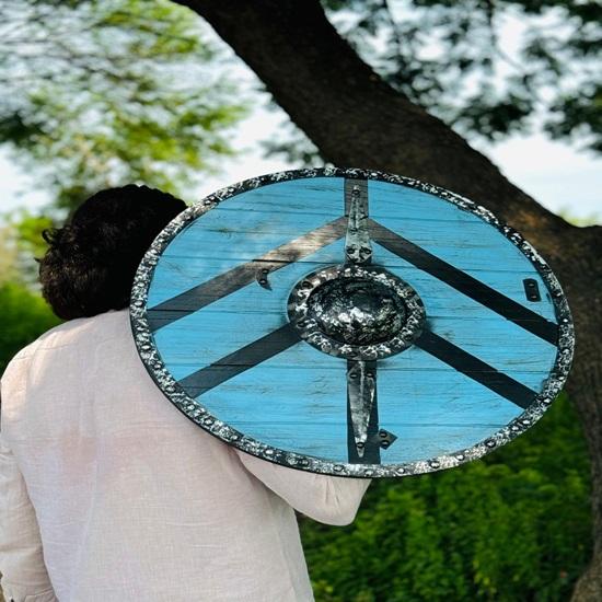 45.72 Cm Medieval Valhalla Viking Shield, Gift, Battle Ready Viking Shield, Norse Viking Round Shield, Viking Gift for Men Women