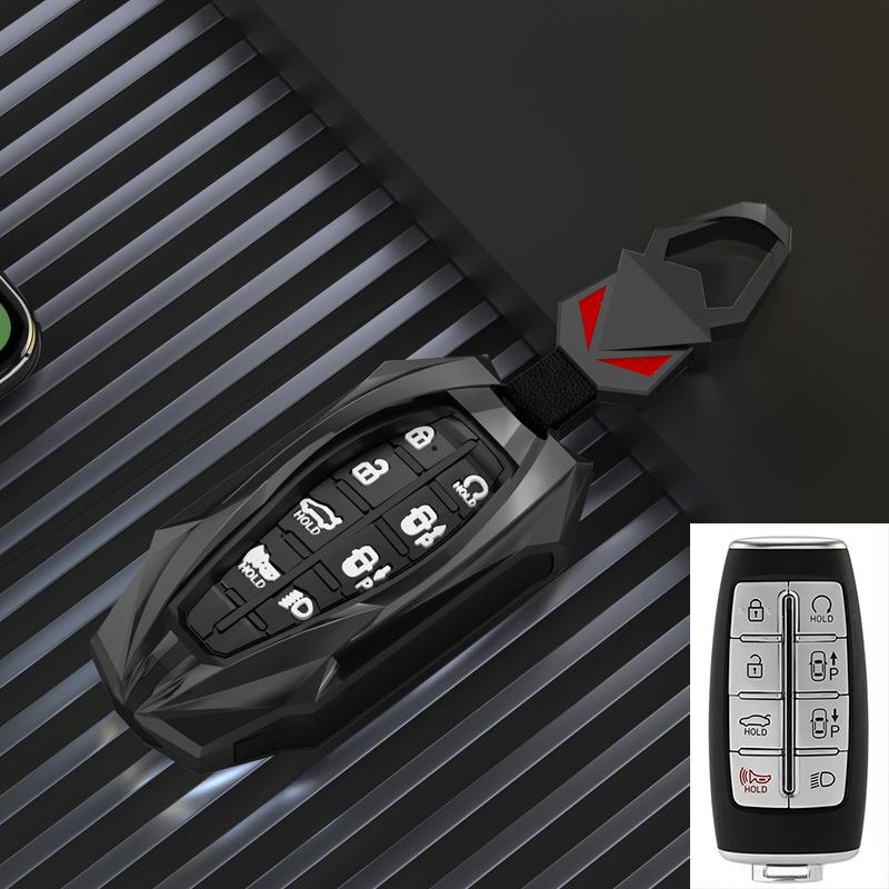 Zinc Alloy 8 Button Car Key Cover Case For Hyundai Genesis G80 GV70 GV80 2019 2020 2021 2022 Remote Key Holder Auto Accessories