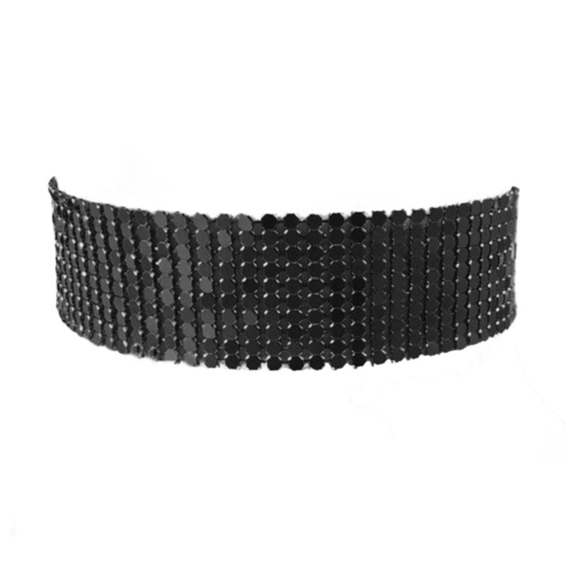 Wide Crystal Choker Rhinestone Choker Necklaces Wide Rhinestone Neck Chain Rhinestone Collar Chain Necklace For Women