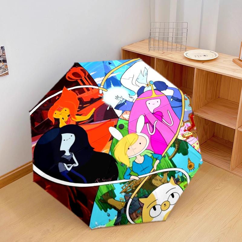 Adventure Time Characters Automatic Umbrella - Suitable Travel Outdoor Portable Umbrella Birthday Gift Daily Essentials