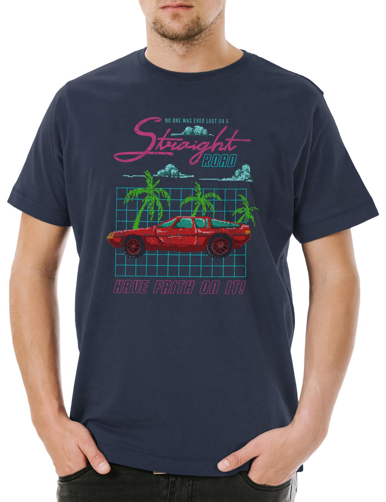 

Pixel Car Straight Road Mens T-Shirt Mens Womens Tees Top Race Racing Car Driver Racer Biker 2XL