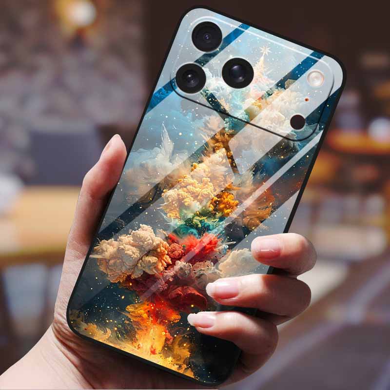 Phone Case for Iphone 17 Pro Max Iphone17 Air Tempered Glass Hard Back Cover Bumper 17pro Funda Cartoon Anime Fashion Pattern