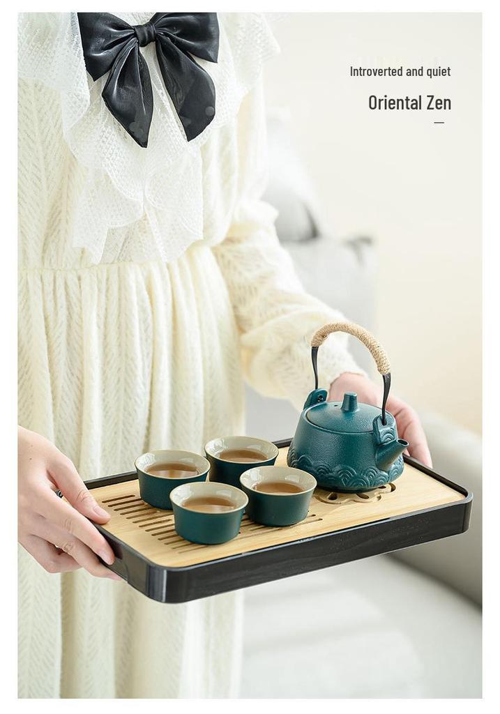 Portable Kung Fu Tea Set with Tray - Ideal for Outdoor Travel and Home, Perfect as a Chinese Business Gift