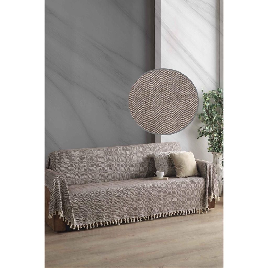 Natural Sofa Cover Ecru Covering The Arms 180x300