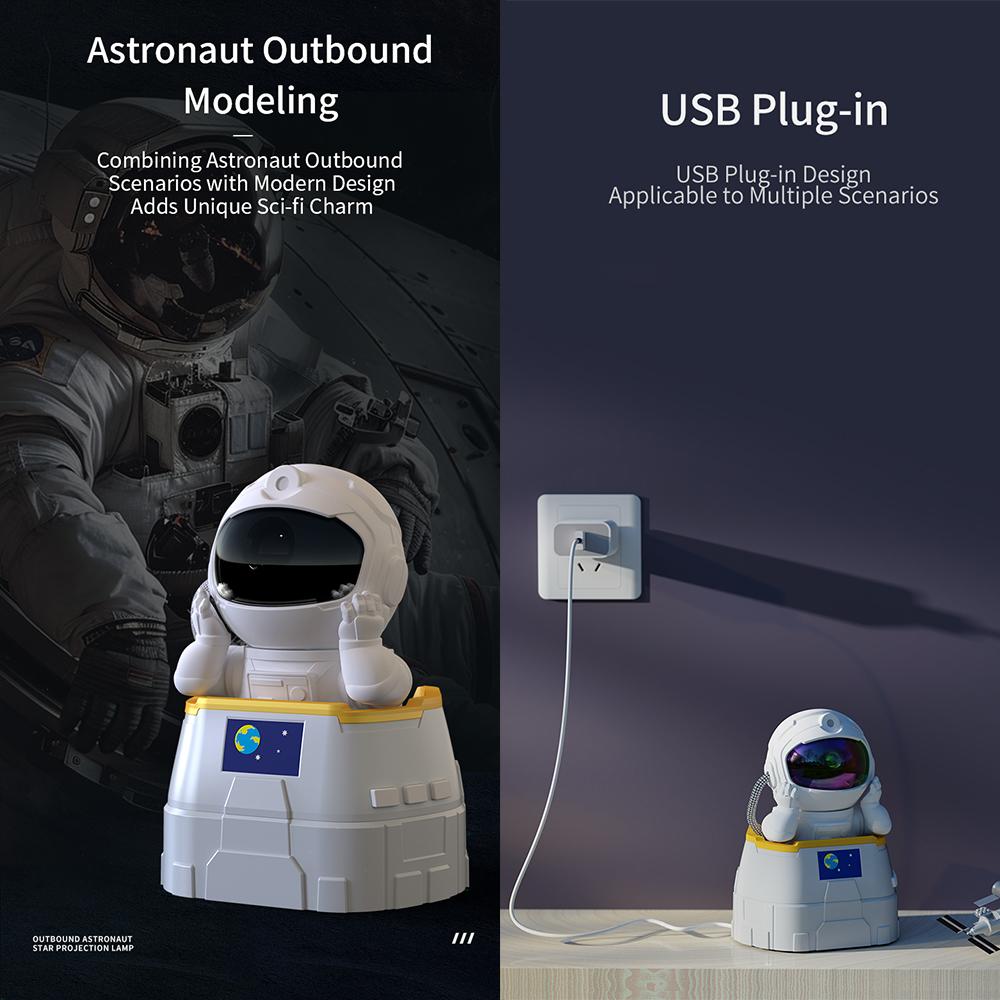 Astronaut Projector Lamp Colorful Star Projection Night Light with Timer and Remote Night Light for Kids and Adults