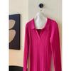 Temperament Sexy Rose Red V-Neck Slim-fit Knitted Dress Spring and Autumn New Skinny Muse Fan Dress