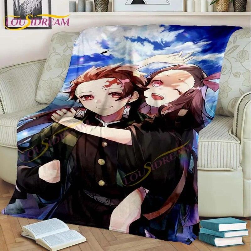 Japonské Anime Demon Slayer Deka Kreslená Deka Tomioka Giyuu Deka Potah na křeslo Deka Pohovka Přehoz přes postel Vějíř Dárek
