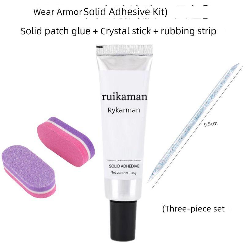 

Solid State Nail Tip Large Capacity Tool Kit Wear Armor Nail Stickers More Durable Firm Non-Stick Hand Detachable Hose patch glue [three pieces]]