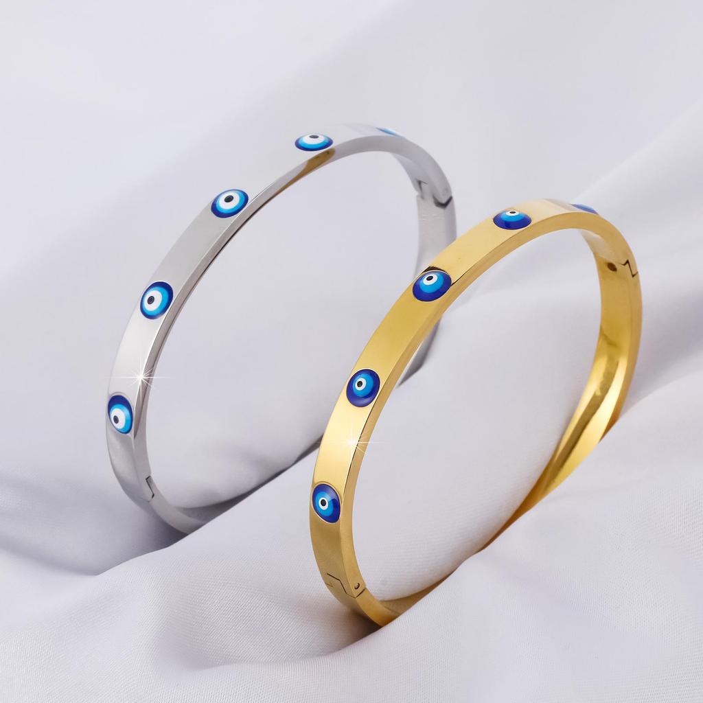 European and American Devil's Eye Stainless Steel Bracelet