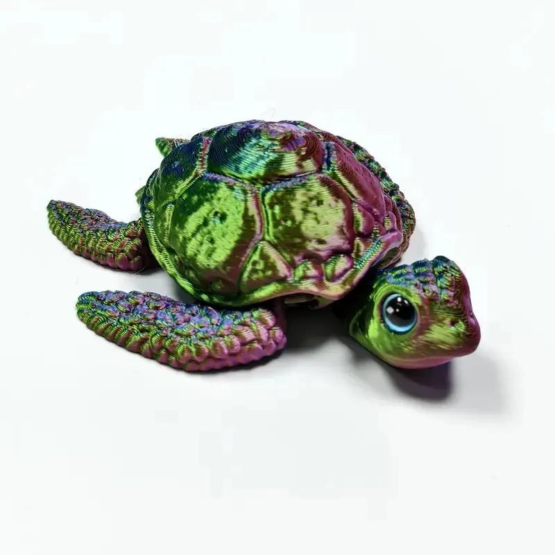 3D Printed Turtle Figurines Movable Joints Creative Collection Desktop Decoration Ornaments Holiday Gifts for Decoration Crafts