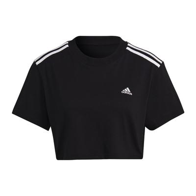 Camiseta de Gola Redonda com Estampa de Logotipo Feminina Tops Preto HF4166