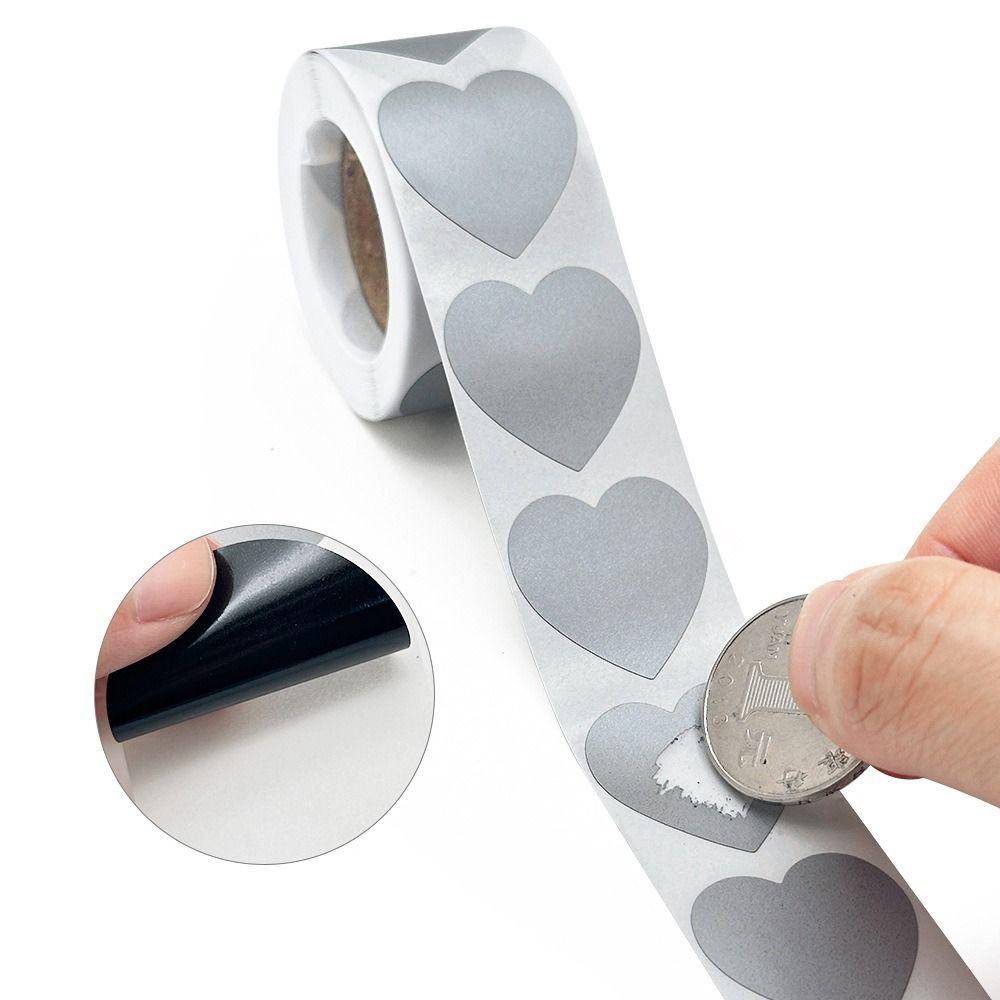 300pcs/Roll Self-adhesive Scratch Labels Stickers 2.5cm DIY Scratch Stickers  Party Supplies