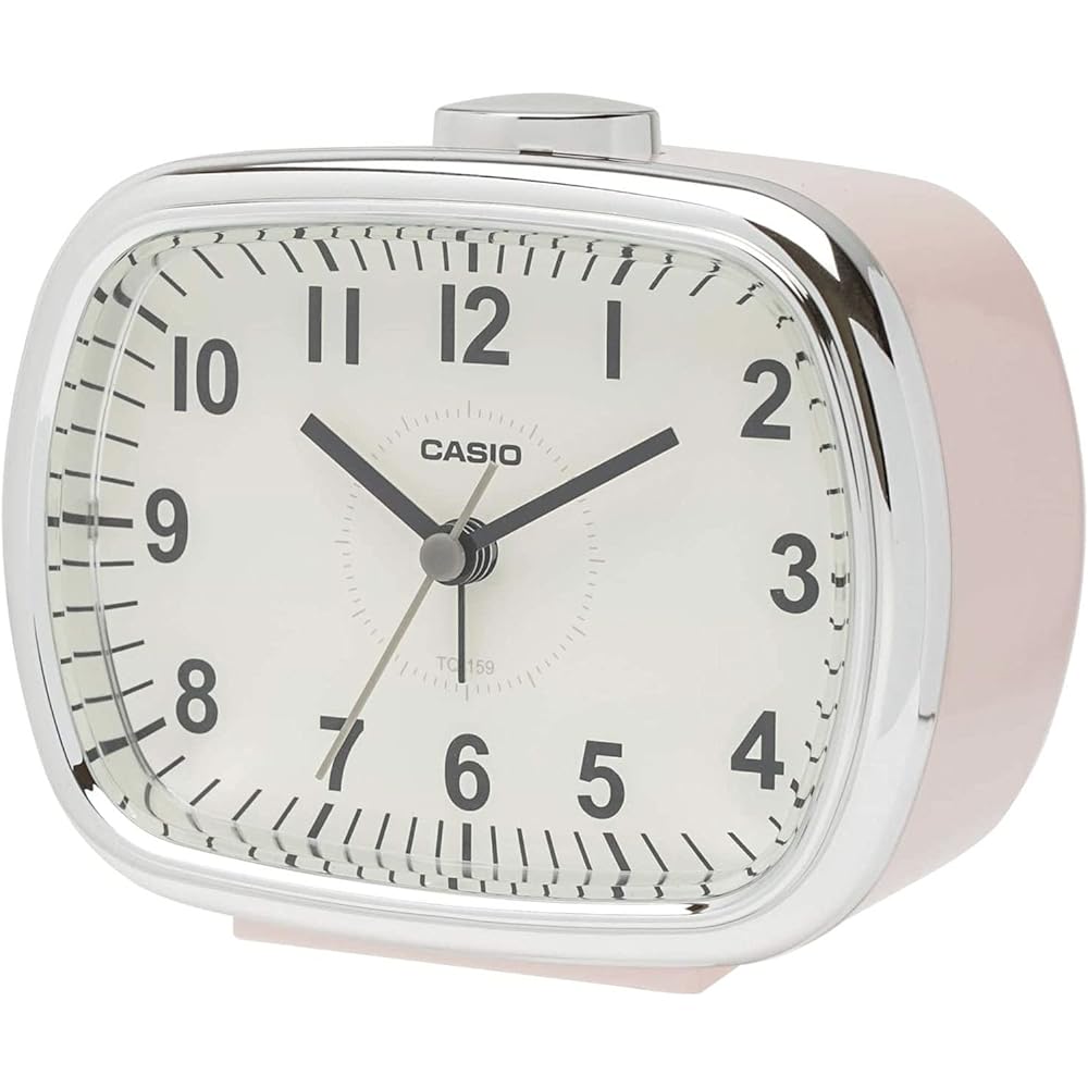 CASIO Alarm Clock, Table Clock, Pink, Analog, Snooze, Light, Retro, TQ-159-4JF