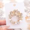 Vintage Style Jewelry Rhinestone Wreath Brooch, Flower Garland Lapel Pin with Faux Pearls, Women Clothing Accessory for Dress Coats Jackets