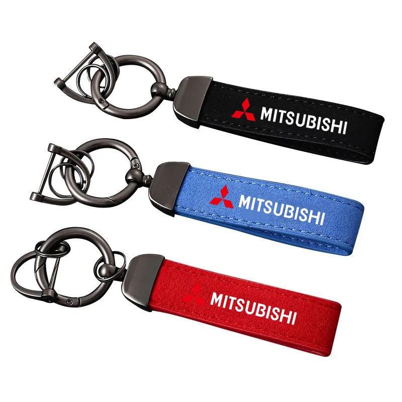 Metal Car Keychain Ring Key Fob Holder for Mitsubishi Ralliart Lancer ASX Outlander Pajero Accessories