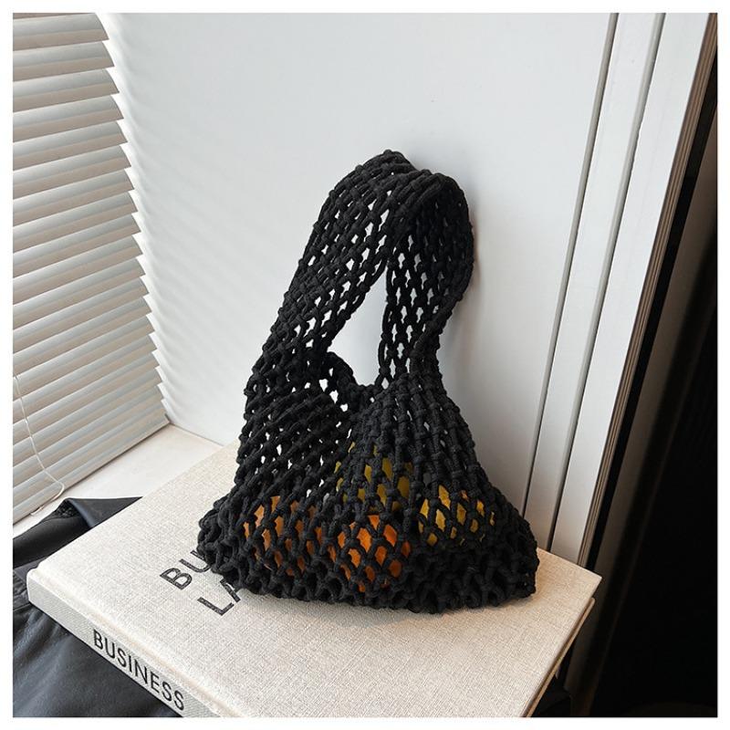 Hollow Knitted Handbag Summer New Solid Color Niche Design Fashionable Versatile Women's Bag