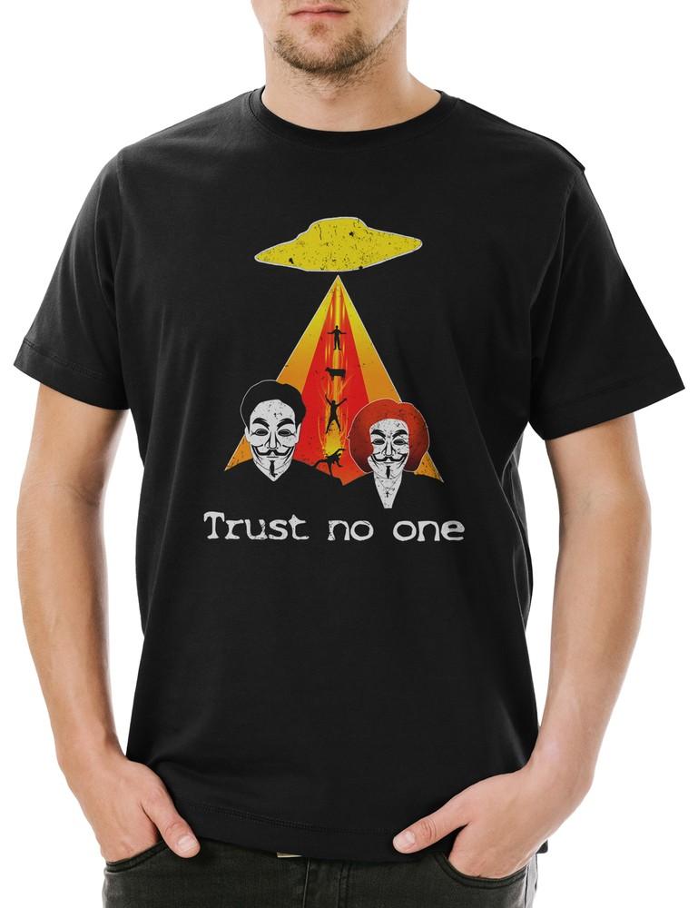 Trust No One Mens T-Shirt Alien Files Fox X Mulder UFO Scully UFO Files FBI TV