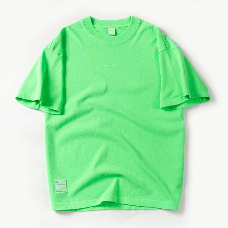 Cotton Men Short Sleeve T-Shirt Men's Summer 300G Heavy Weight Drop Shoulder Pure Cotton American Export Export Menswear T-shirt