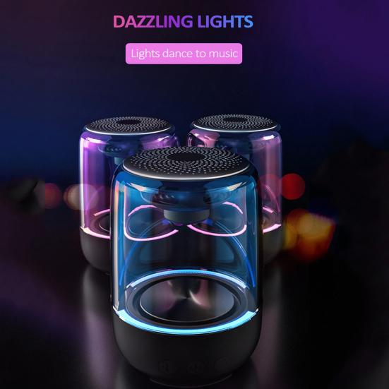 C7 Portable Wireless Bluetooth-compatible Speaker Colorful Stereo Bass LED Light Sound Box