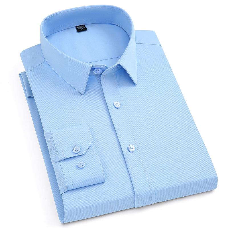 Bamboo Fiber Iron-Free Long Sleeve Korean Style Casual Men's Shirt