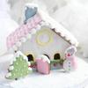3d Christmas Gingerbread House Mould Plastic Cookie Cutter Set Diy Biscuit Mold Pastry Cake Stamp Baking Tools Accessories