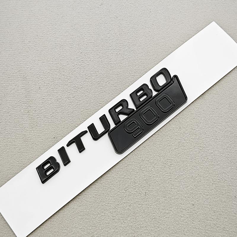 

Car Styling Biturbo 800 900 Car Sticker Gloss Black Side Fender Emblem Decals For Mercedes Benz Brabus AMG Modified Accessories