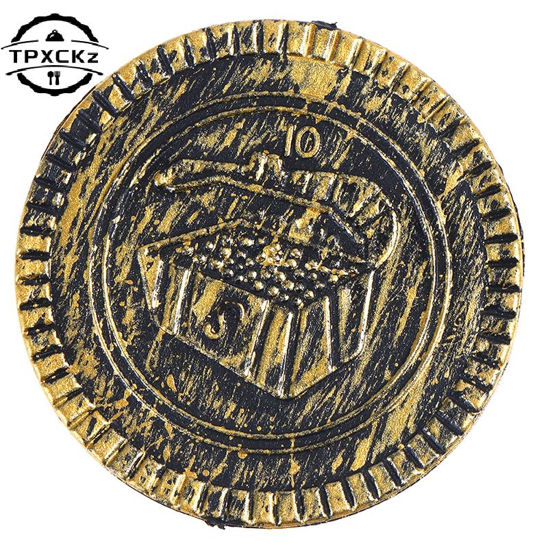  10pcs Pirate Treasure Coins Party Props Christmas Gift Game Currency Halloween