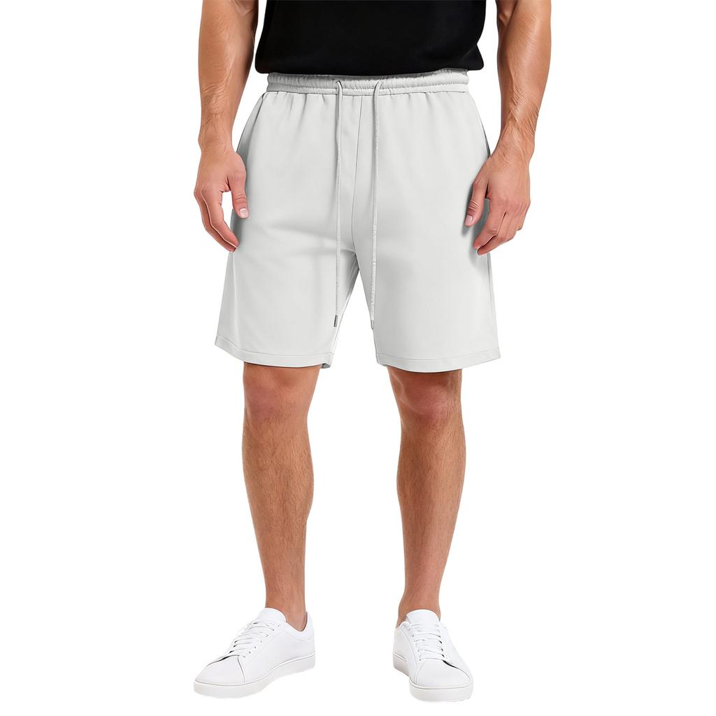 Men's Drawstring Waist Straight Wide-leg Casual Sports Shorts