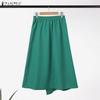 ZANZEA Women Casual Elastic Waist Solid Color Loose Skirts