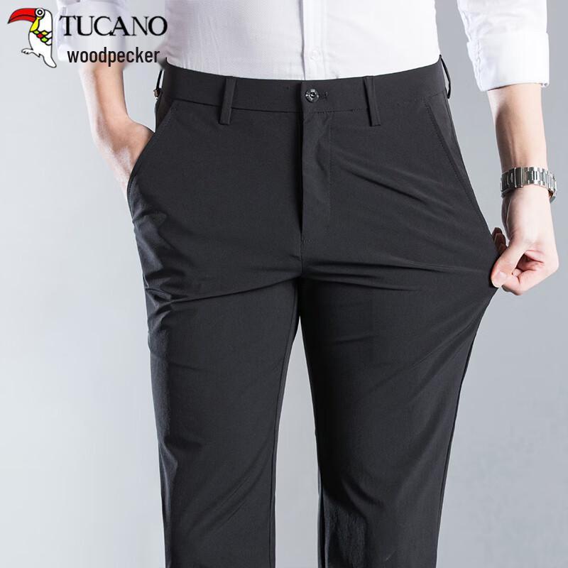 TUCANO Men's Business Casual Slim Fit Suit Pants