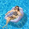 Șezlong gonflabil pentru piscină cu suport pentru pahar, Imprimeu frunze tropicale, Canapea gonflabilă plutitoare pe apă pentru adulți, Esențiale pentru petrecerea la piscină, plajă, lac