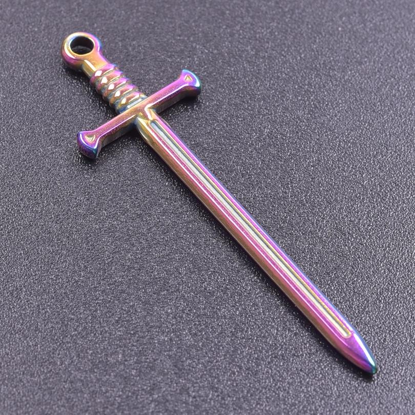 3pcs Sword Pendants Stainless Steel Charms For Jewelry Making Supplies Accessories Handmade Necklace Earrings Materials Pendant