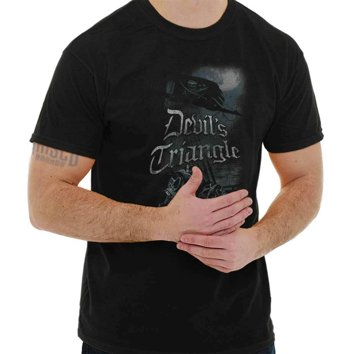 Grunge Devils Triangle Pirate Skull Ship Womens or Mens Crewneck T Shirt Tee XL
