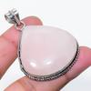 Natural Rose Quartz Gemstone Handmade 925 Sterling Silver Pendant 1.97" AP-14802