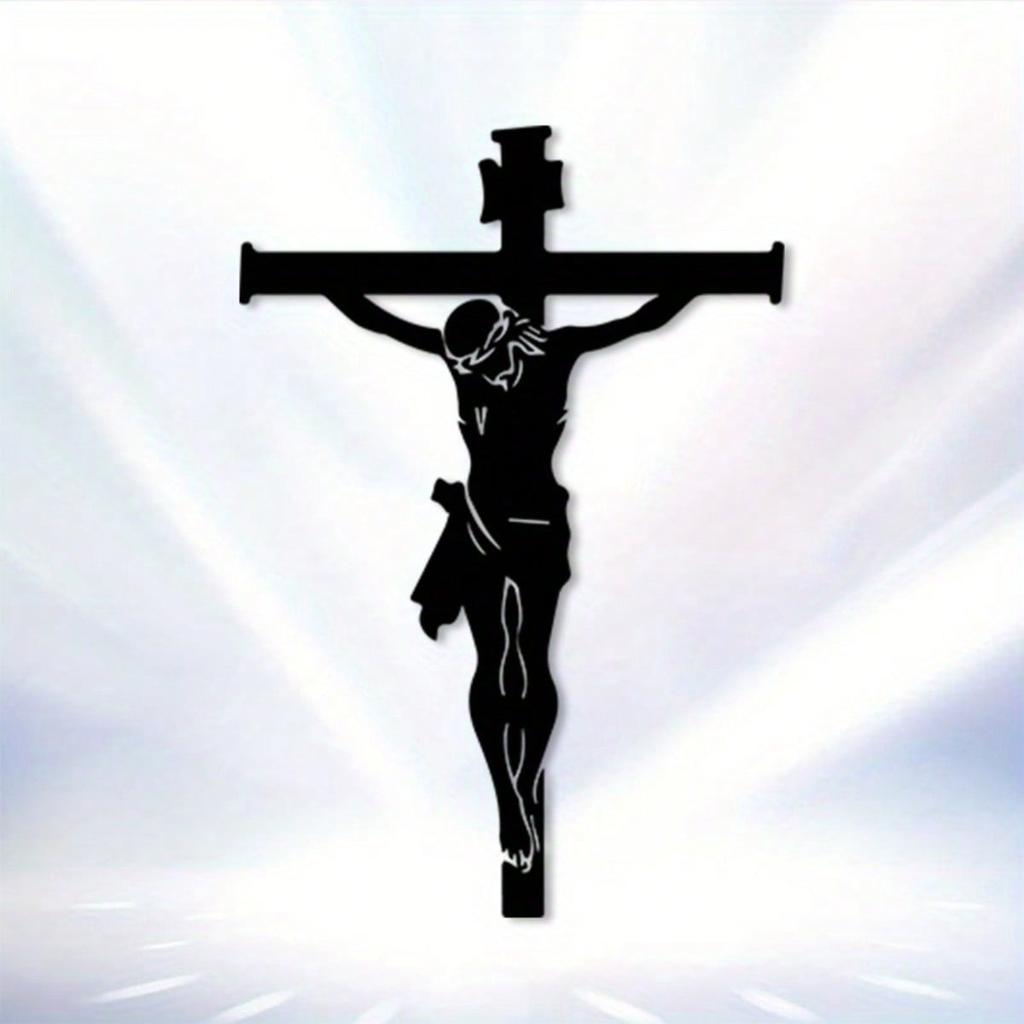 Vintage Metal Wall Cross Christian Iron Sculpture Church Home Faith Decor Gift
