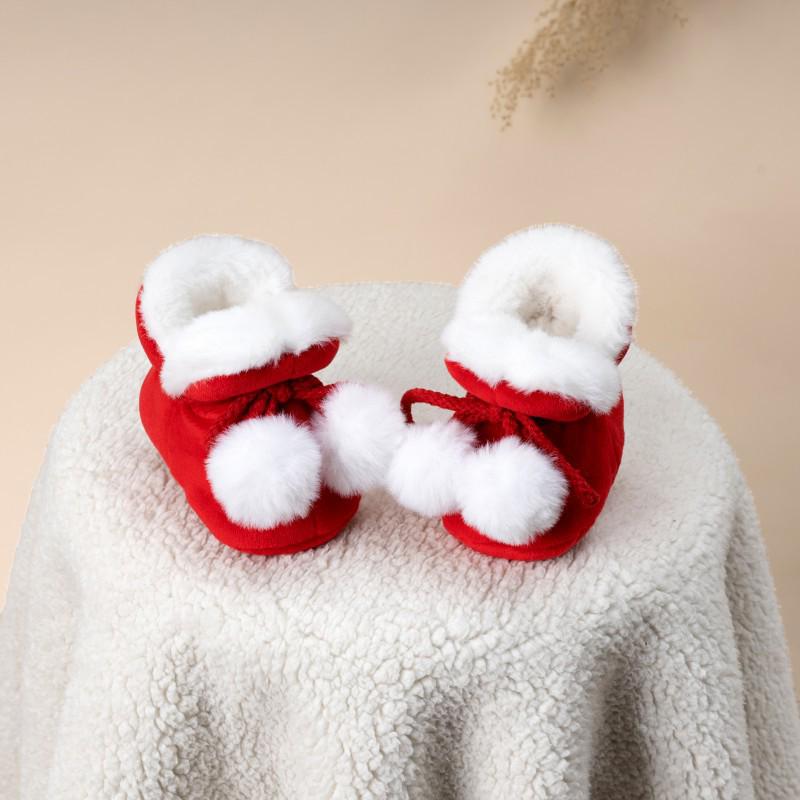 Fleece-Lined Newborn Winter Baby Shoes - Soft Sole, Warm First Steps Footwear