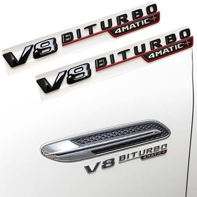 2ks Boční blatník auta V8 BITURBO Nálepka s logem Emblém Odznak Obtisk vhodný pro A/M/GABCES třída GT C63 E350 E400 S560 S450 Auto příslušenství
