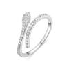 Ring - LUXENTER - Nudoa - Brilliant Zirconia - Rhodium Finish - 6 Mm Thickness