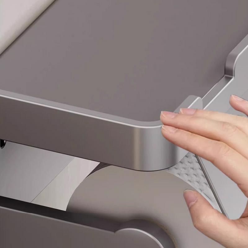 Metal Toilet Tissue Holder Bathroom Tissue Holders With Cell Phone Shelf Toilet Paper Dispenser No Drilling Fits Different Home
