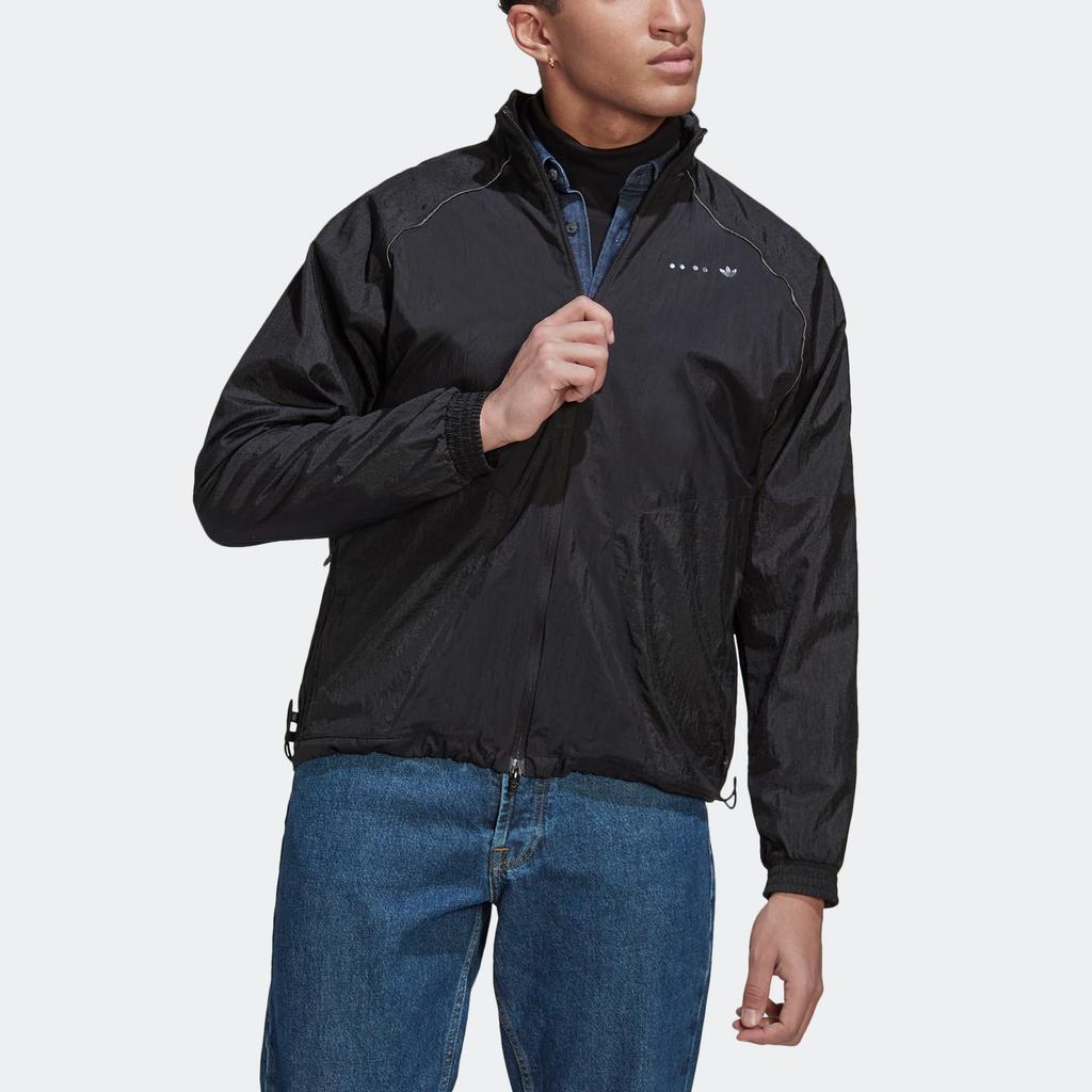 adidas Originals Trefoil Mtrlmix Track Jacket With Solid Color Logo Embroidery Men Jackets Black HK2730